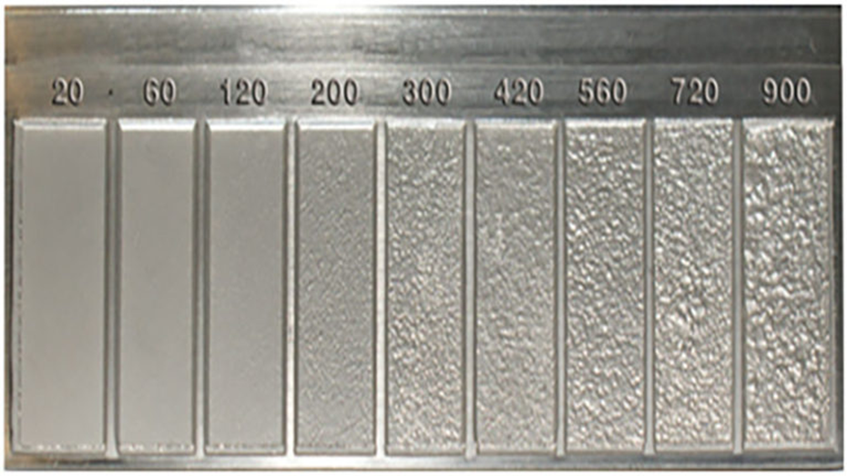 a view of the surface roughness chart