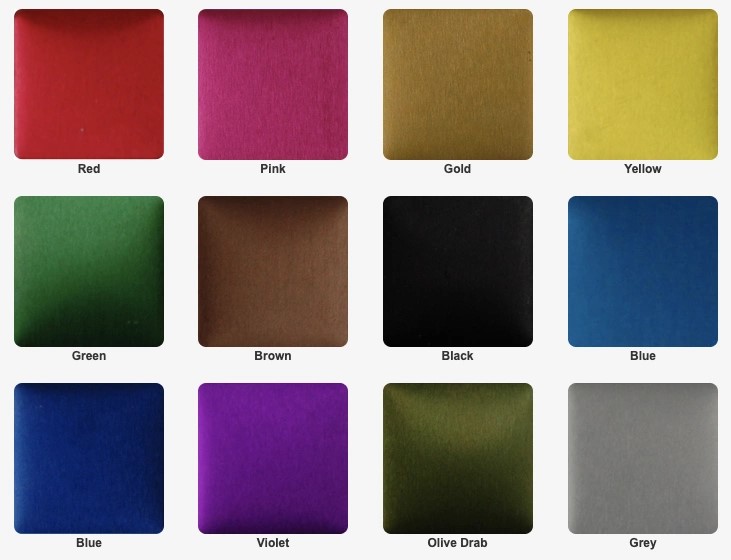 colors options for anodized aluminum