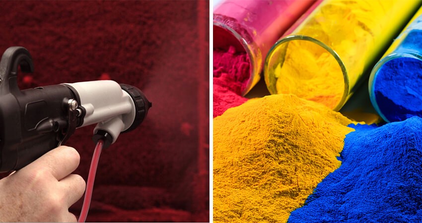 the different materials used for powder coating of custom parts