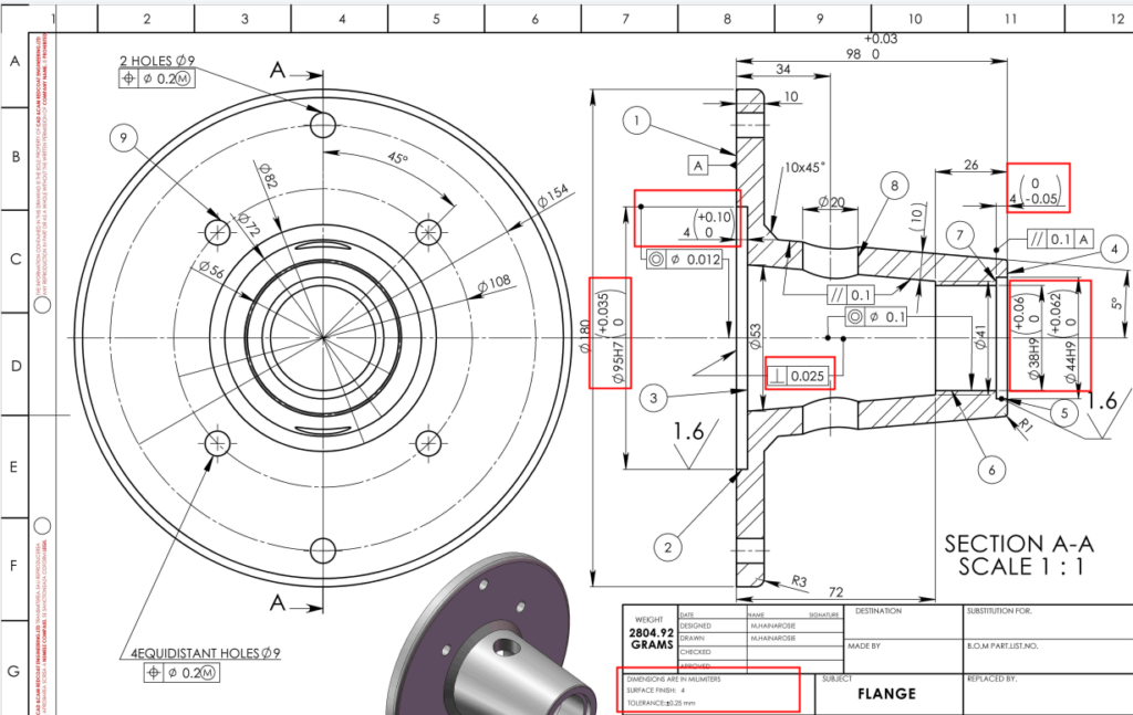 rapiddirect-2d-technical-drawing-tolerance