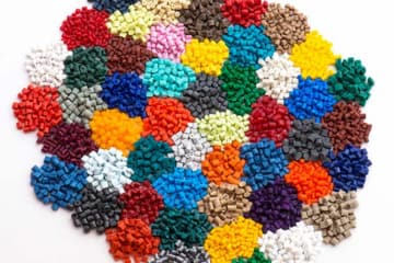 plastic resins with different colors