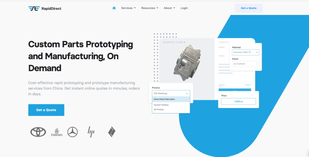 rapiddirect provides prototyping manufacturing services