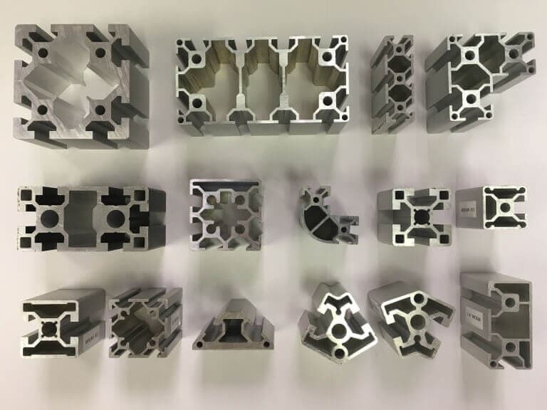 various extruded aluminum shapes