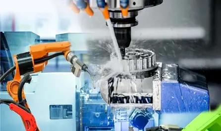 CNC machining creating robot part