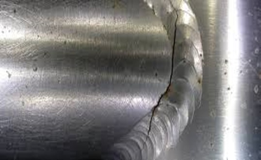 a typical weld crack