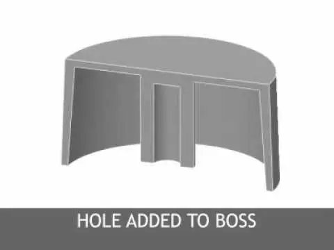 holes added to boss in diecasting