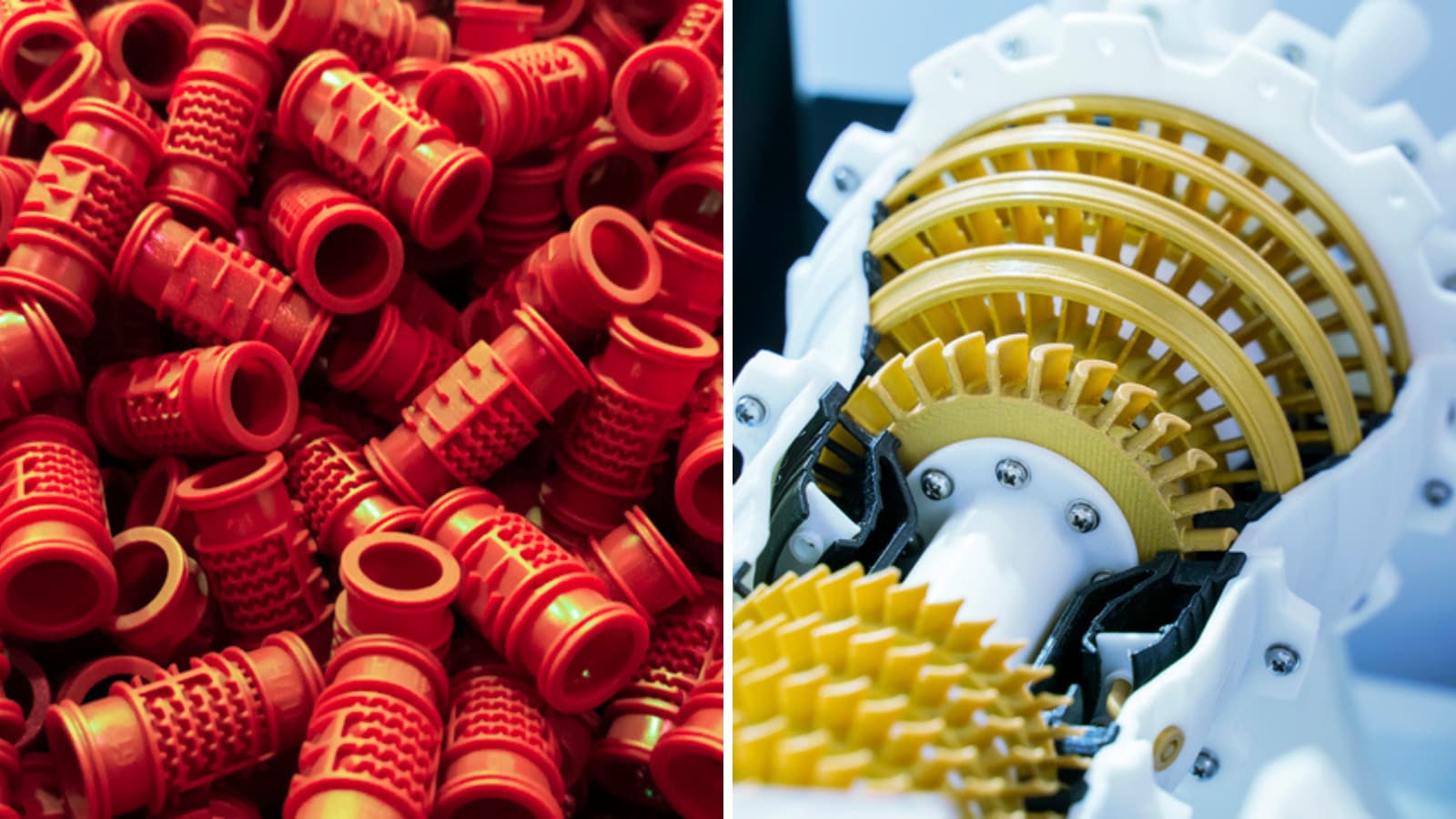 injection molded parts and 3d printed engine