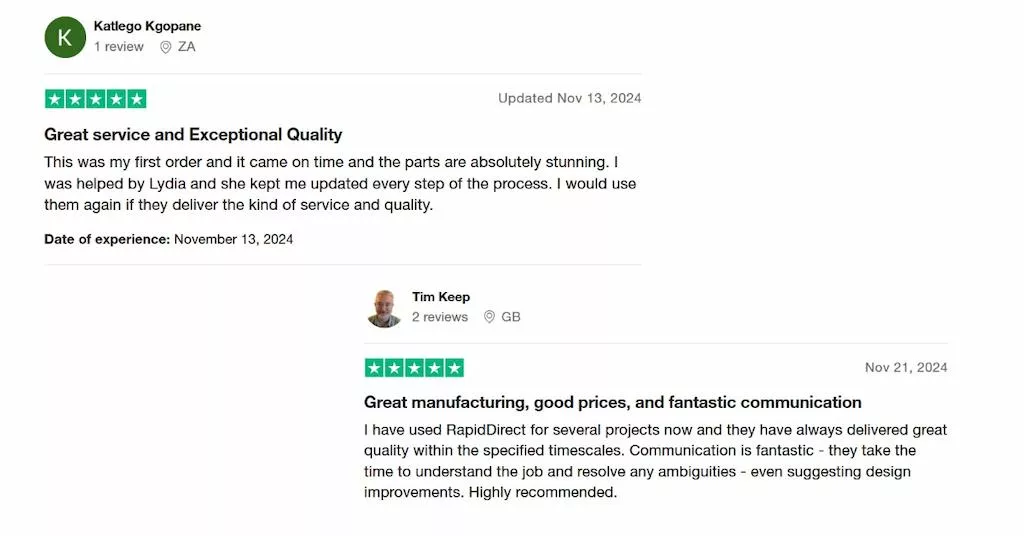 A screenshot of RapidDirect’s reviews on Autopilot