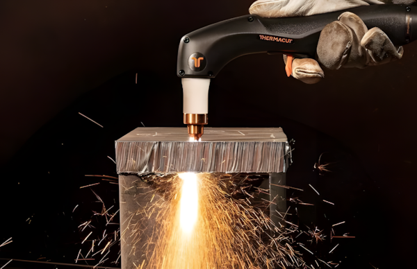 plasma cutter in action