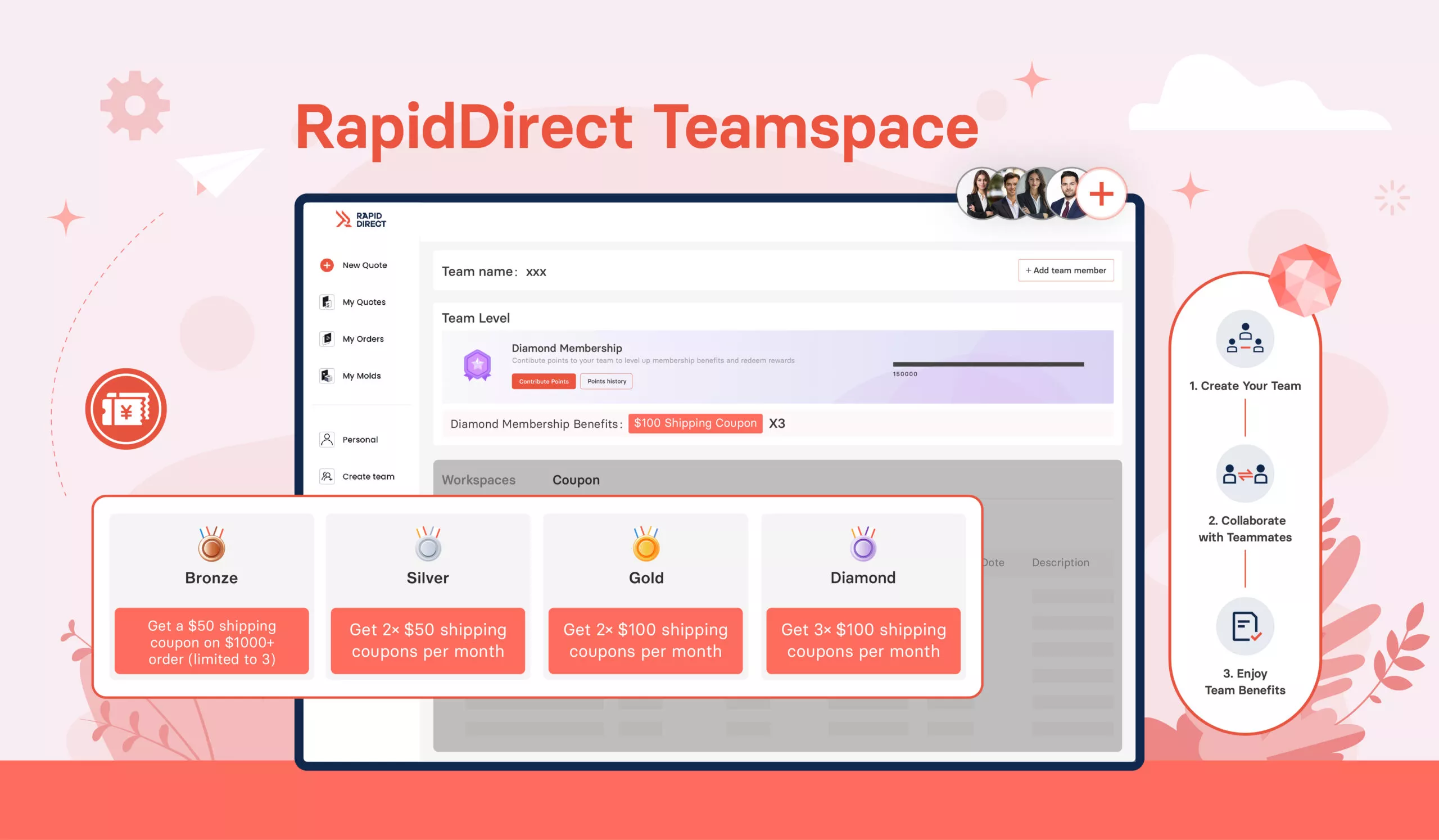 RapidDirect upgraded teamspace